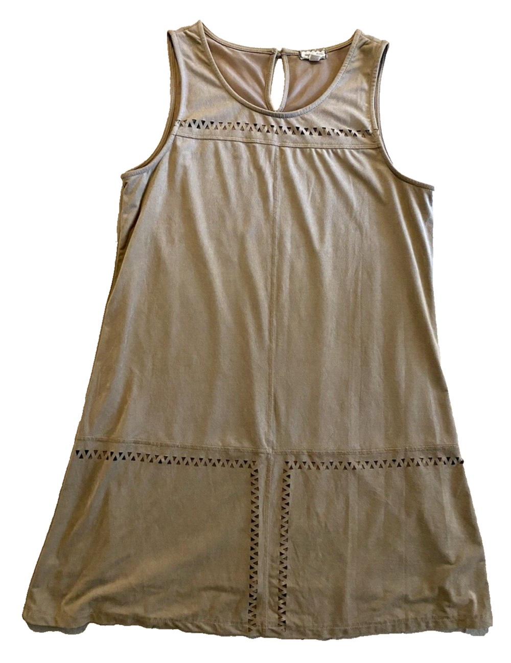 Eyeshadow Faux Suede Mini Dress Size Medium Tan Western Cowgirl Flowy Festival